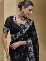 Black Pure Banarasi Tuscany Saree